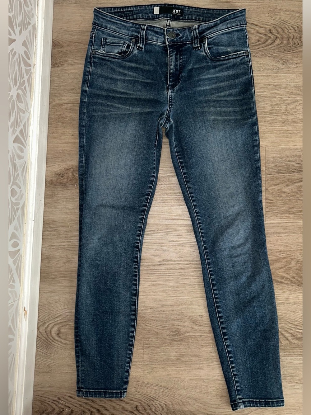 Kut from the Kloth Dark Connie Ankle Skinny Jeans Mid-Rise